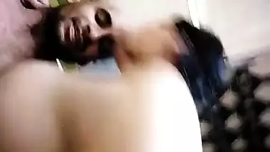 Bald Desi man and his chubby wife with big XXX tits have fun in bath