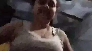 Desi MILF accidental nipple show to bf on cam