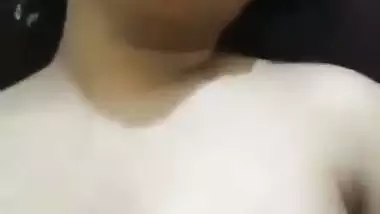 Boob press video with fucking of busty Indian girlfriend