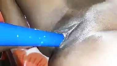 After breakup girlfriend fuck herself with pipe