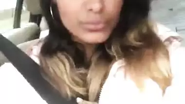 Kaira Nisha does a boobflash beside the highway