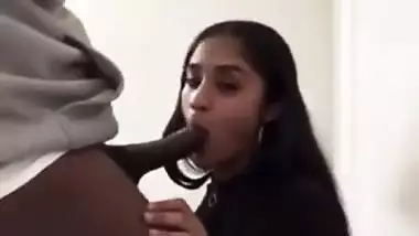 Middle Eastern Girl Sucking Her Black BF