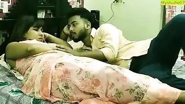 Indian hot xxx wife fucking with husband boss: saving husband job!! with clear audio