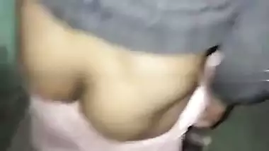 Village lady shows her naked boobs and butt for cash