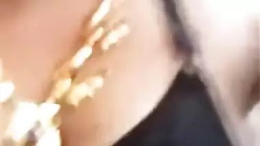 Village XXX wife shows off boobs and snatch in the Desi solo MMS video