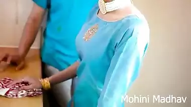 indian sexy boobs sister in law fucked hard in kitchen with her favorite doggy style position with hindi conversion
