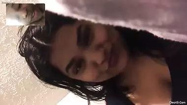 Today Exclusive- Horny Nri Girl Showing Her Big Boobs On Video Call